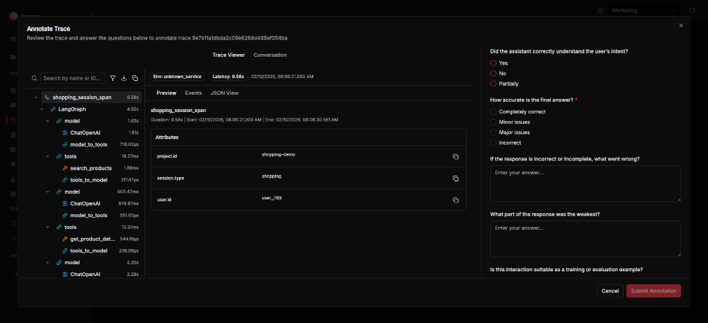 Annotate Trace dialog