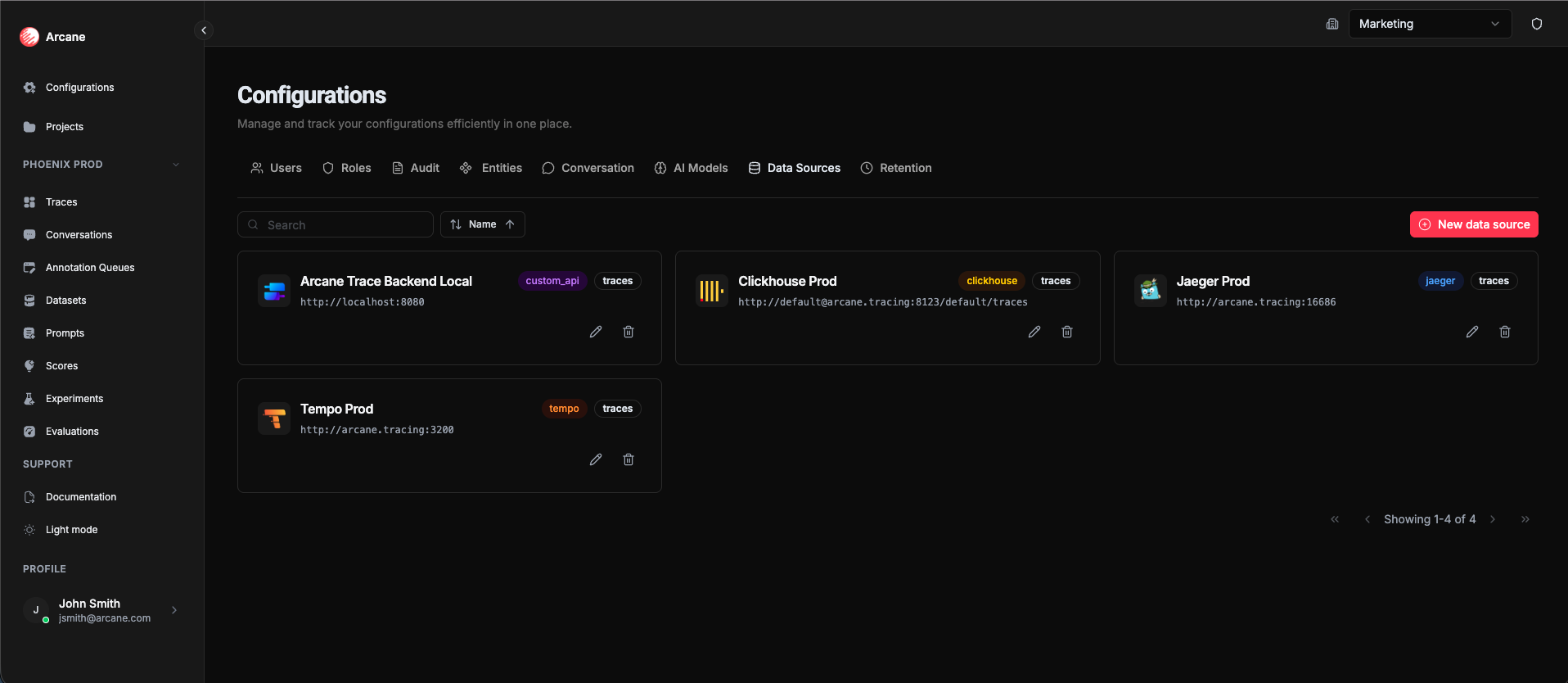 Configurations - Data Sources